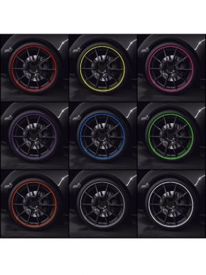 Декоративный обод H-ZS01 на колесный диск,силикон,черный (7м)