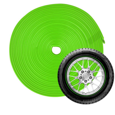 Декоративный обод H-ZS01 на колесный диск,силикон,зеленый (7м)